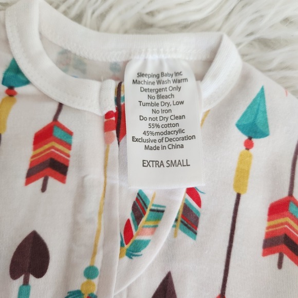 2-PK SLEEPING BABY Zipadee-Zip Sleeping Sack Cotton 3M-6M Extra Small Arrows NEW - Picture 5 of 16